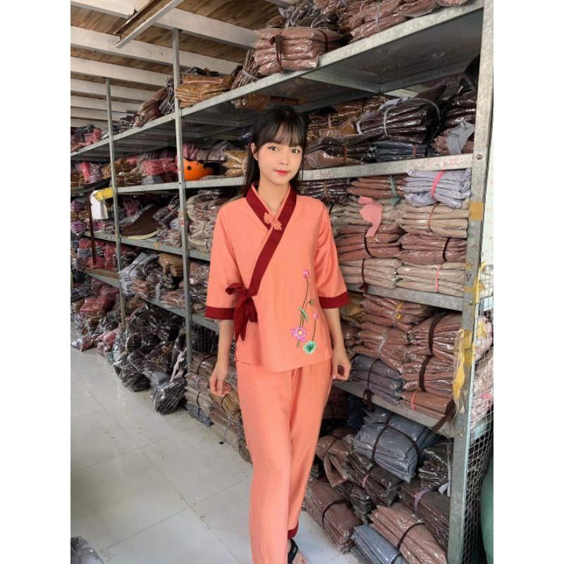 Đồ bộ đi chùa#phối sen vải tơ cao cấp