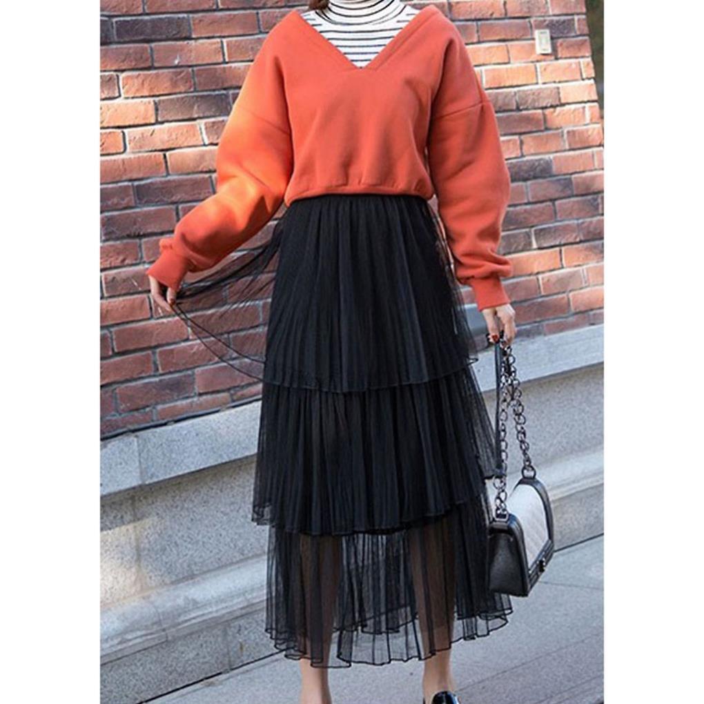 Chân váy 3 tầng dáng dài