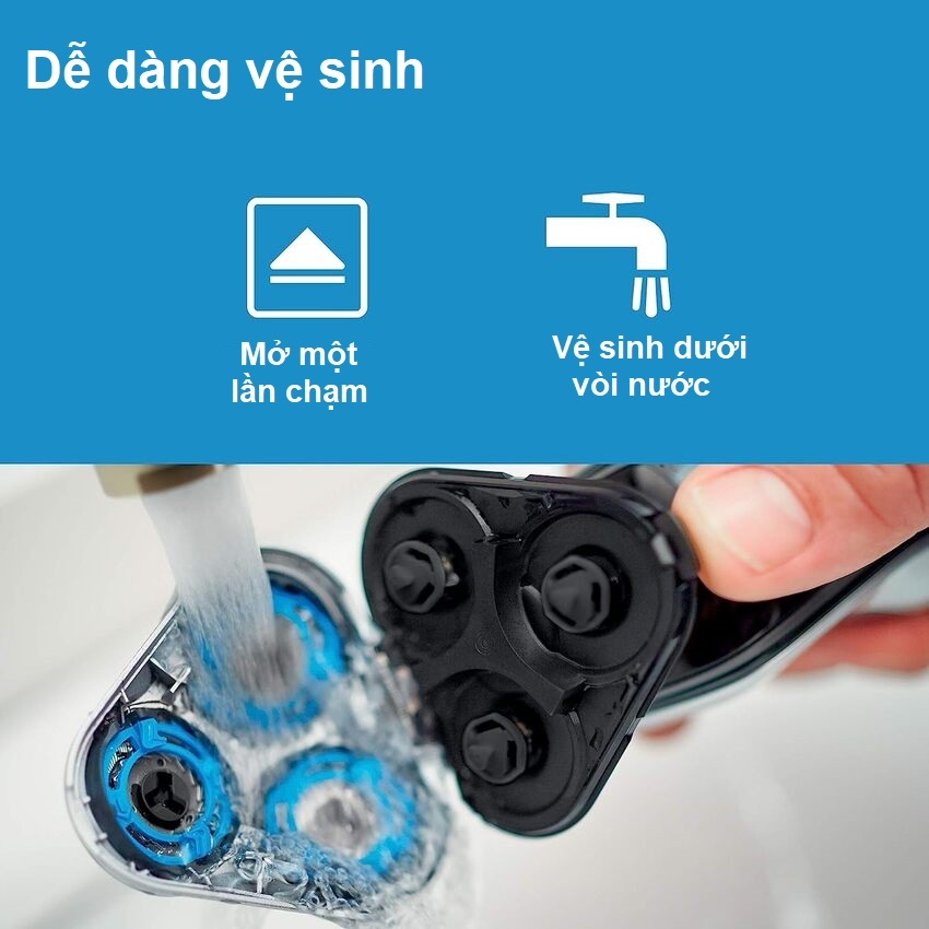 Máy cạo râu khô và ướt Philips Norelco S5290/88, Series 5000 có đầu tỉa để tỉa tóc mai và ria mép - HÀNG NHẬP KHẨU