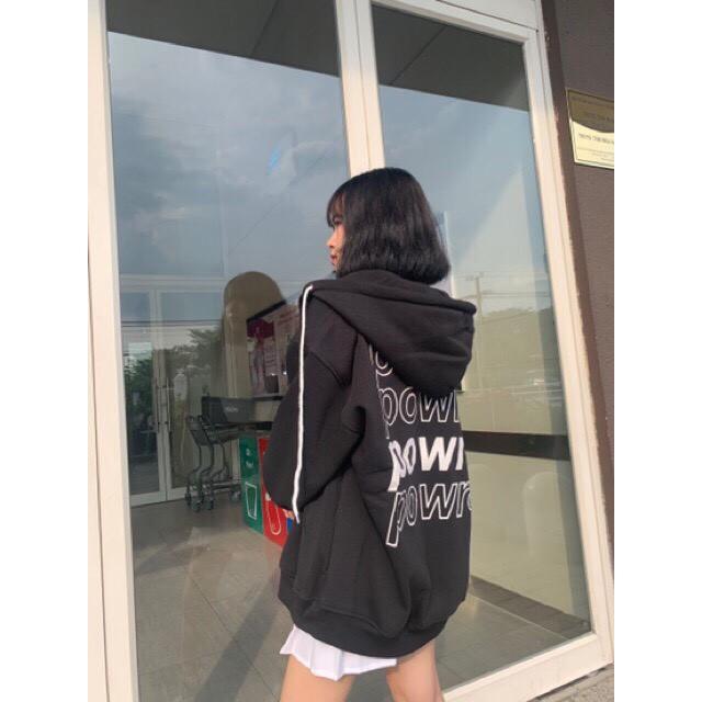 Áo hoodie In Hình POWER unisex, dành cho nam nữ chất nỉ dầy dặn có dây kéo Form Rộng Ulzzang 5 Màu 123SHOP