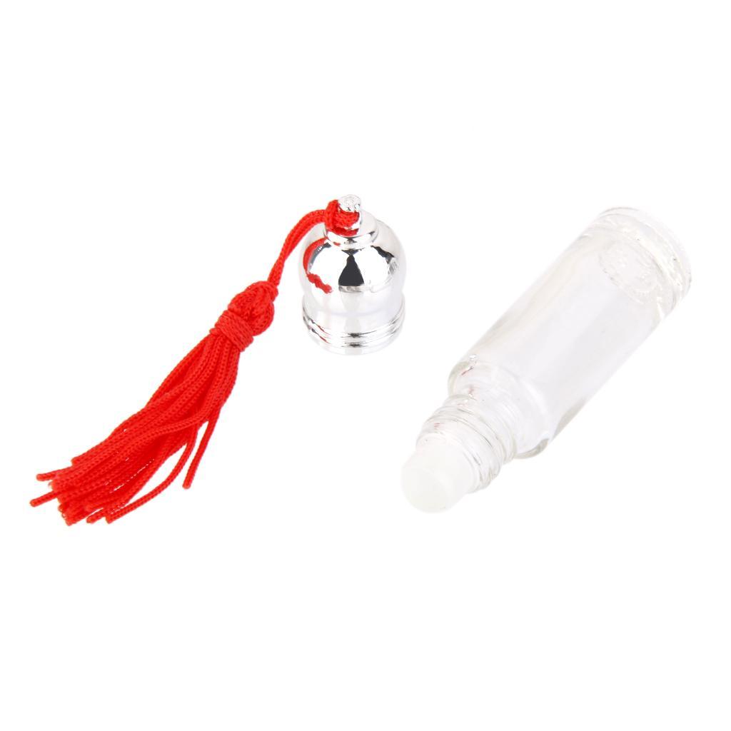 5pcs 5ml Tassel Glass Empty Bottles Essential Oil Perfume Vials