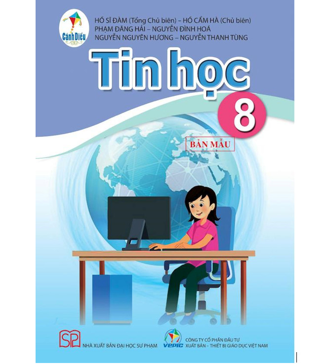 Sách - Tin học 8 Cánh Diều và 2 tập giấy kiểm tra kẻ ngang vỏ xanh