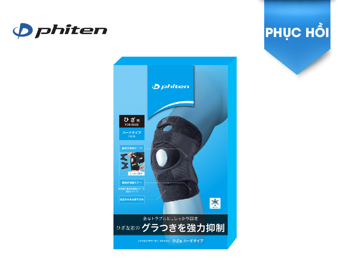 Đai Định Hình Đầu Gối Loại cứng Phiten Metax Supporter Knee Firm AP232003/AP232004/AP232005