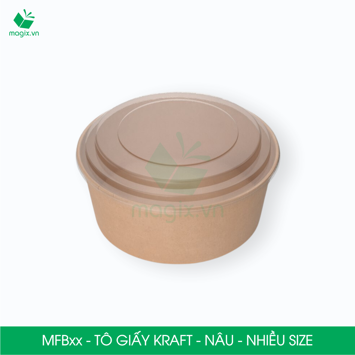 MFB - Combo 25 Tô giấy Kraft nâu - Bát giấy đựng thực phẩm - NHIỀU SIZE