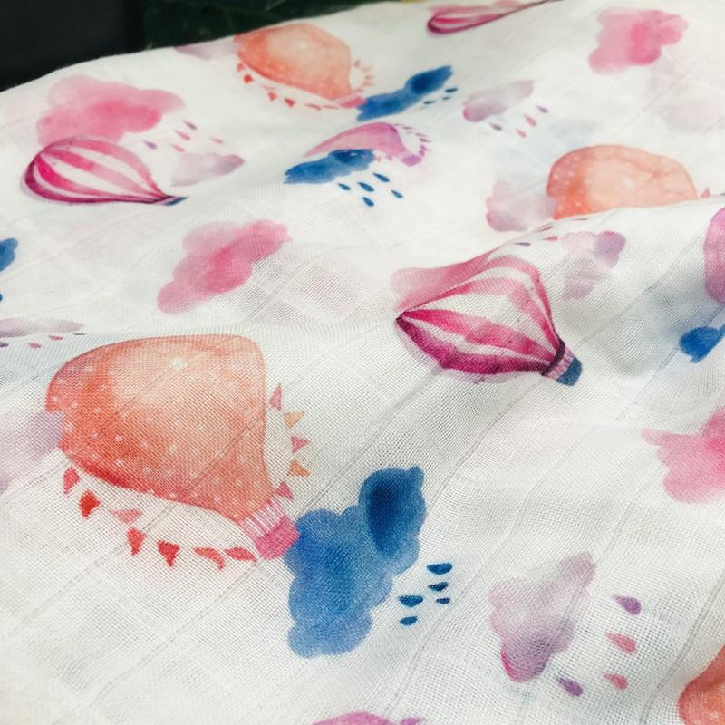 In Kỹ Thuật Số Tre & Cotton Muslin Chăn Cho Bé Khăn Tắm Bé Sơ Sinh Đầm Bọc Nhận Chăn Cho Bé