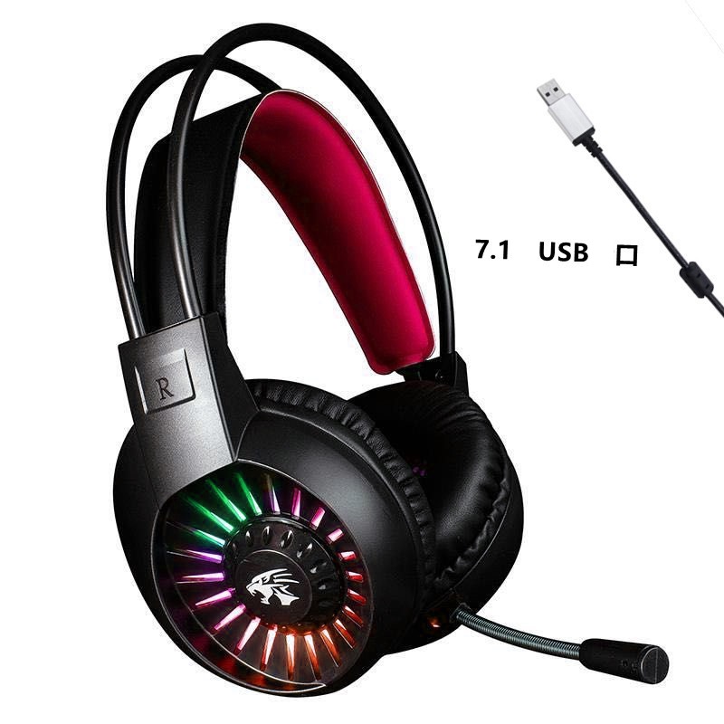 Tai Nghe Headphone V3000 Led Cầu Vòng Đầu Báo Jack Usb 7.1 Nghe Hay