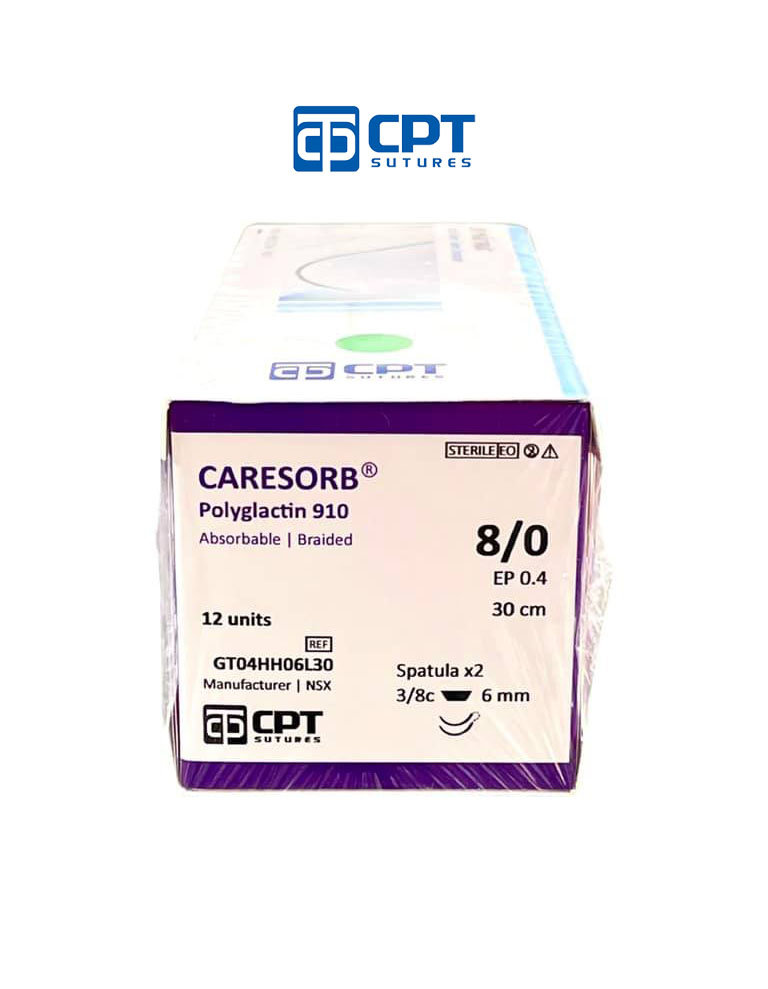 Chỉ phẫu tự tiêu CPT Caresorb Polyglactin 910 số 8/0 - GT04HH06L30