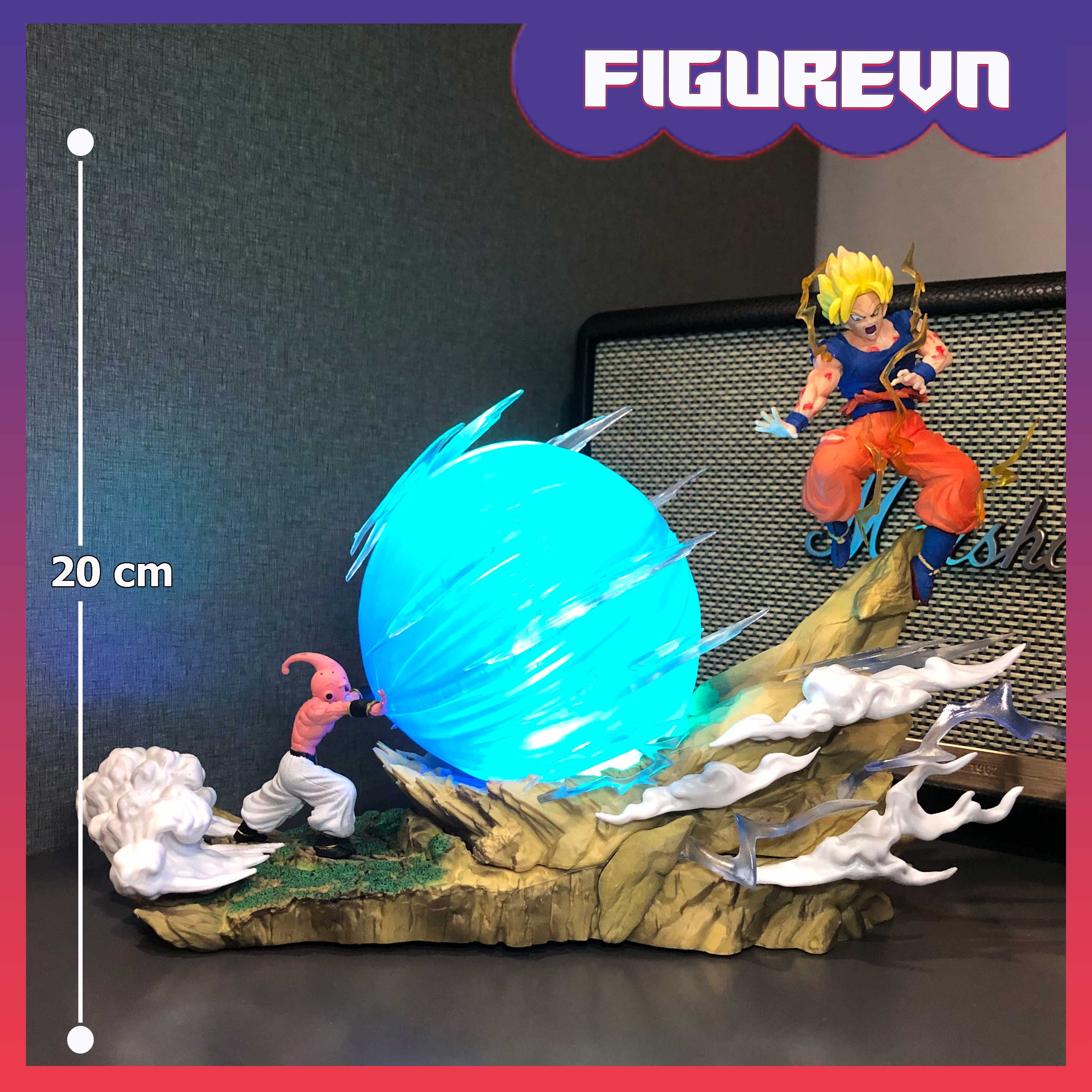 Mô hình Ma bư vs Goku 20 cm có LED - Dragon Ball