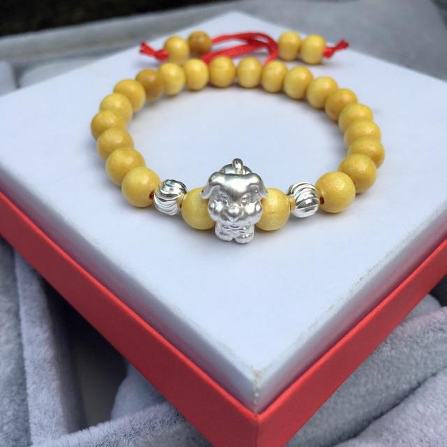 Vòng dâu 2 bạc mic con giáp chó