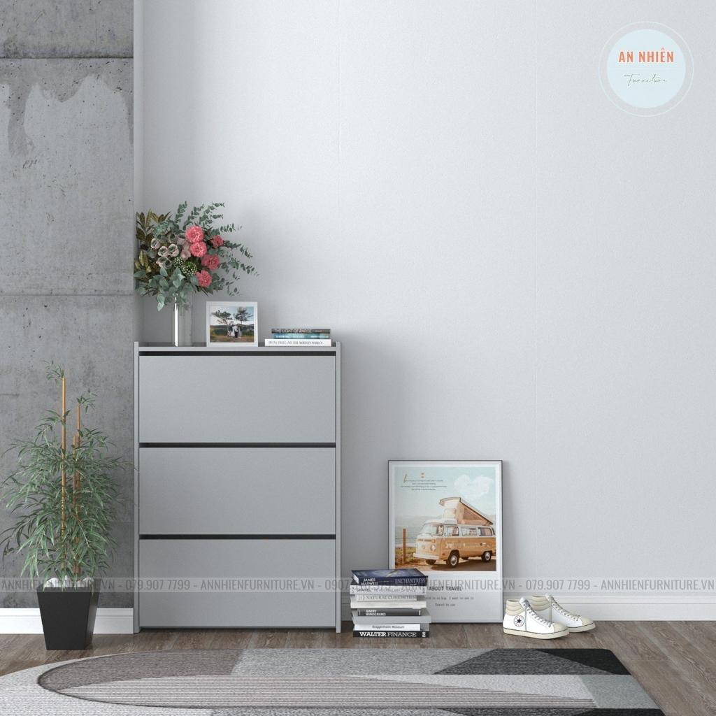Tủ Giày Dép Gỗ - Kệ Giày Canh Lật Cao Cấp 3 Tầng 6 Ngăn  - Dài 80cm Rộng 25cm