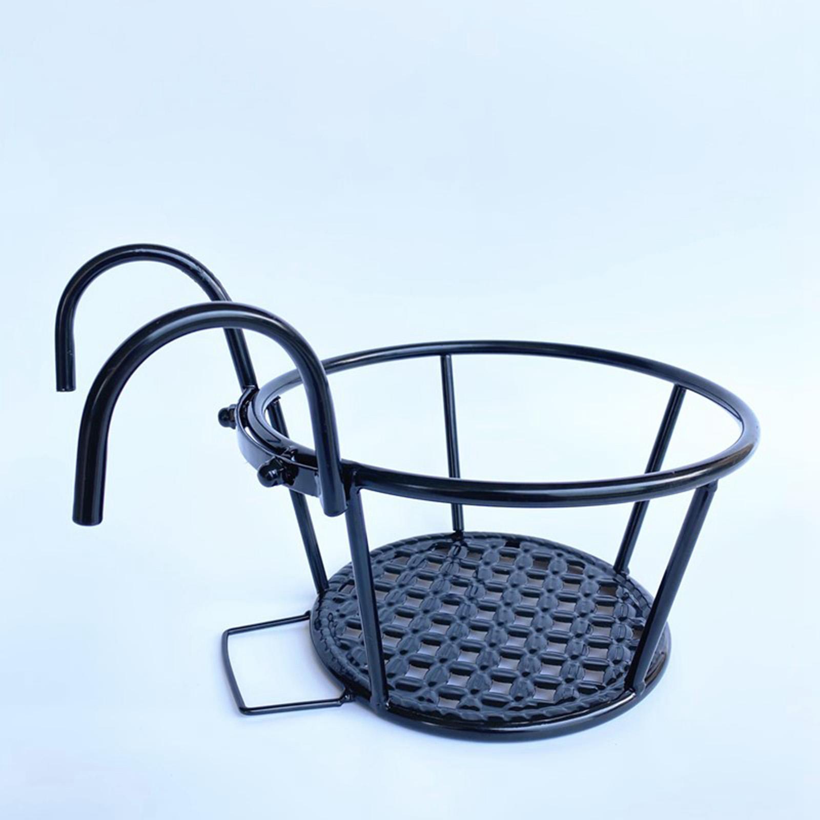 Hanging Railing Planter Flower Pot Holder Plant Holder for Indoor Use Black