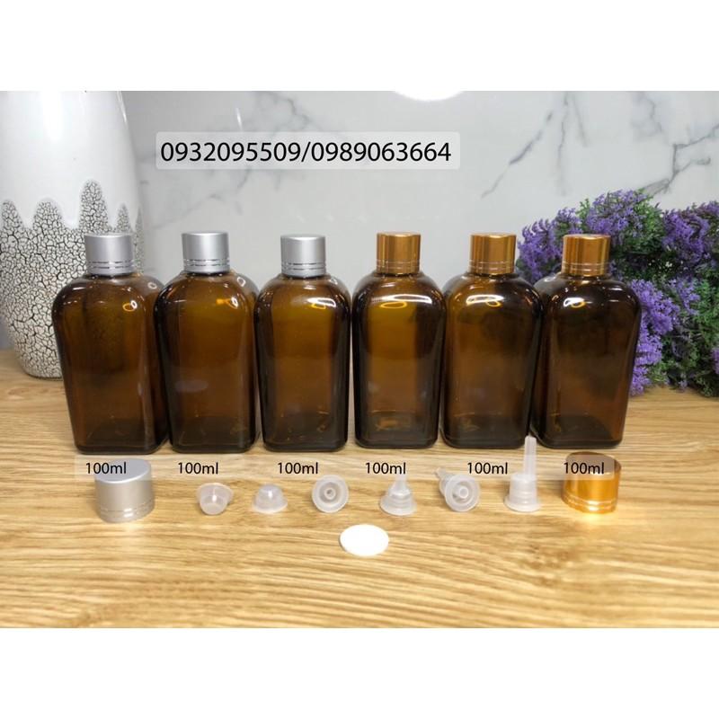 10 chai lọ vuông 100ml đựng serum mỹ phẩm tinh dầu