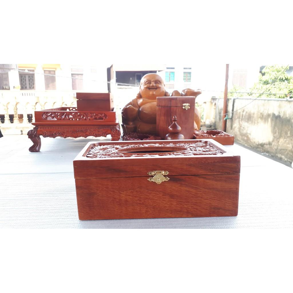 Combo 5 món Khay trà gỗ hương cuốn thư