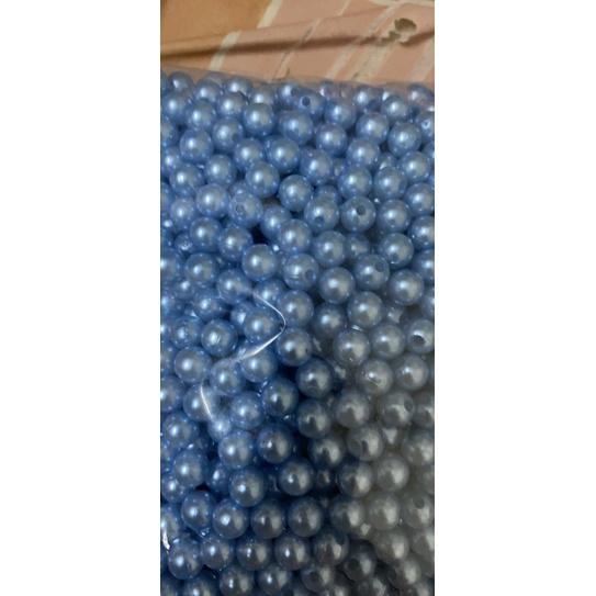 Gói 50gram hạt trai nhựa có lỗ nhiều màu đính kết