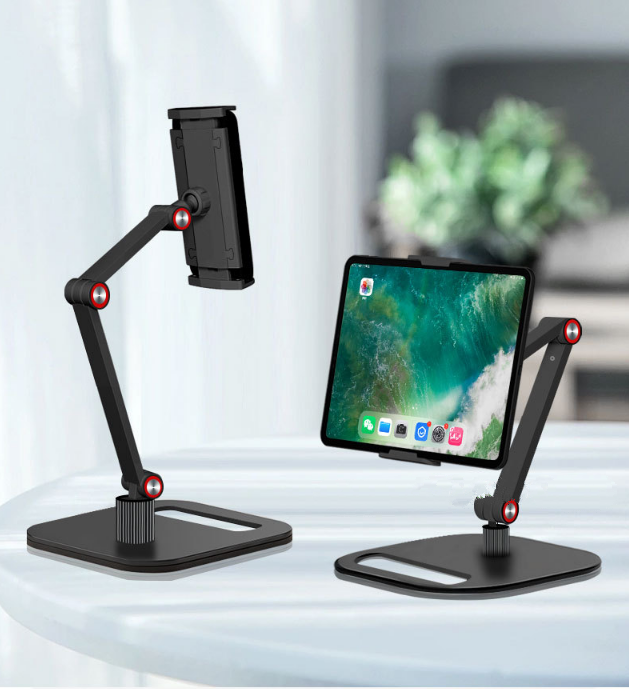 Chân Đế Kẹp Điện Thoại Máy Tính Bảng Hợp Kim Nhôm cao cấp Creative️ Shelf Black