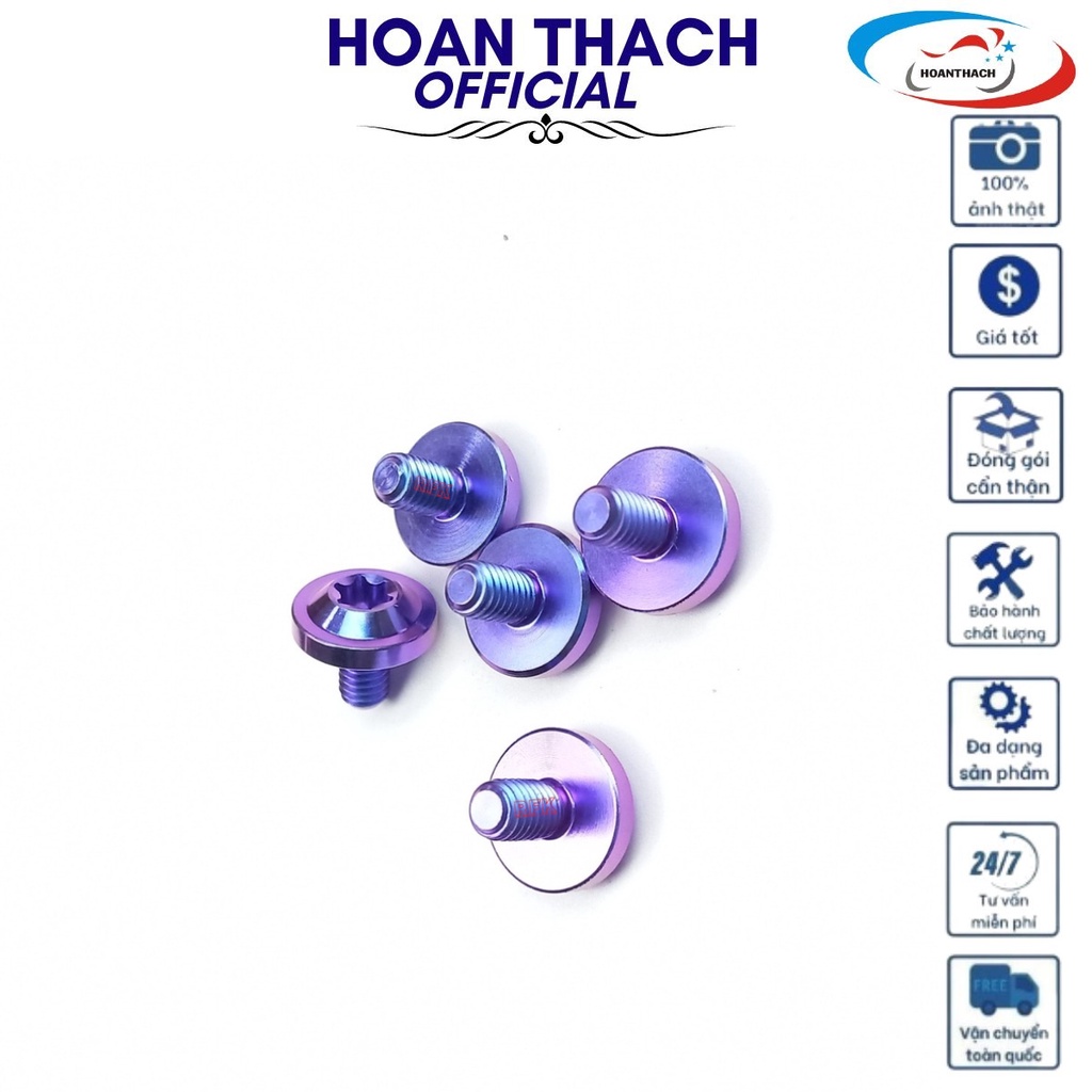 Ốc Gr5 Titan Dù 6L10 Xanh Tím dùng cho nhiều dòng xe  SP010294 (giá 1 con)