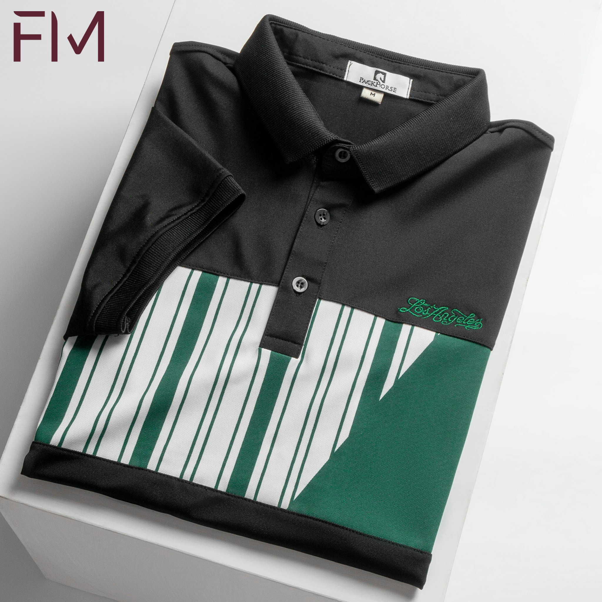 Áo polo ngắn tay nam, chất thun poly mềm mịn co giãn 4 chiều, họa tiết phối màu trẻ trung - FORMEN SHOP - FMPS195