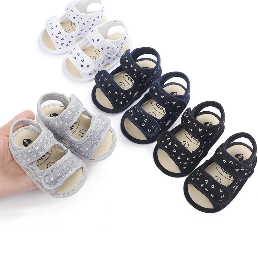 Giày tập đi Sandal cho bé trai bé gái từ 0-12 tháng đế mềm chống trơn trượt phong cách Hàn Quốc D18