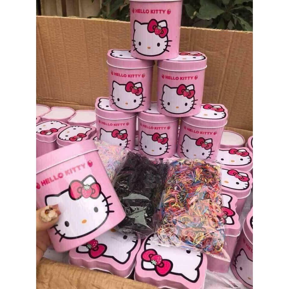 Phụ kiện tóc / Hộp thun Kitti 2000 sợi đủ màu