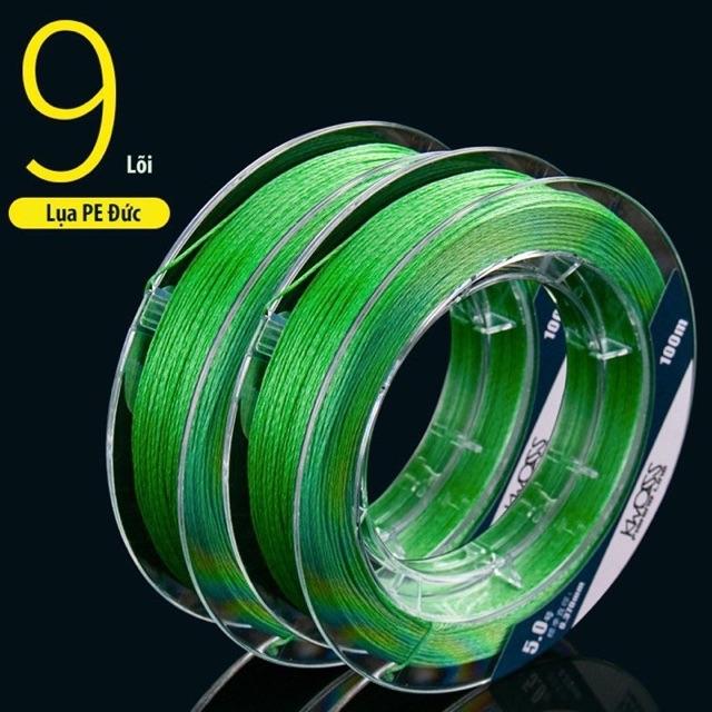 dù câu pe shimano x9 màu xanh rêu 100m hàng nhật nhập khẩu dù siêu zai y hình