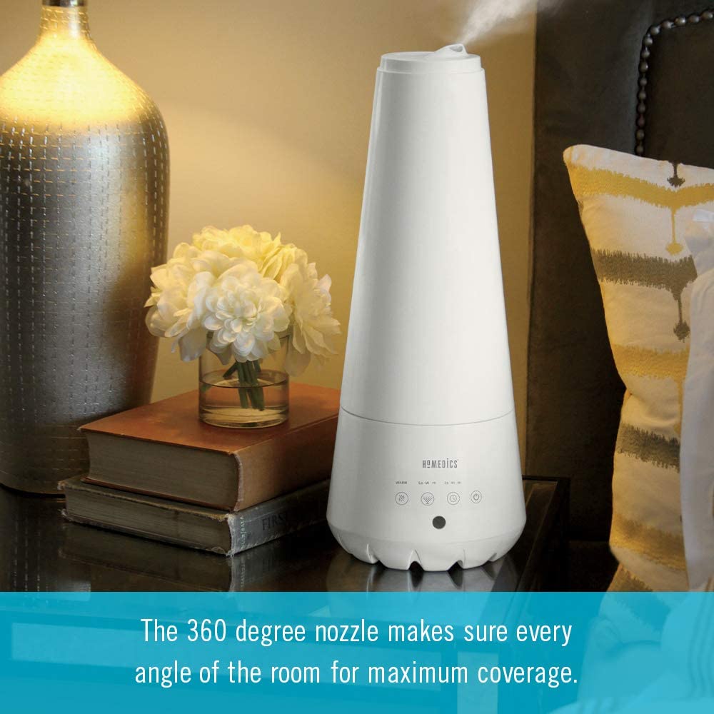 Máy tạo ẩm siêu âm khử khuẩn phun sương nóng lạnh, xông tinh dầu Homedics UHE-WM10 Hàng nhập khẩu USA