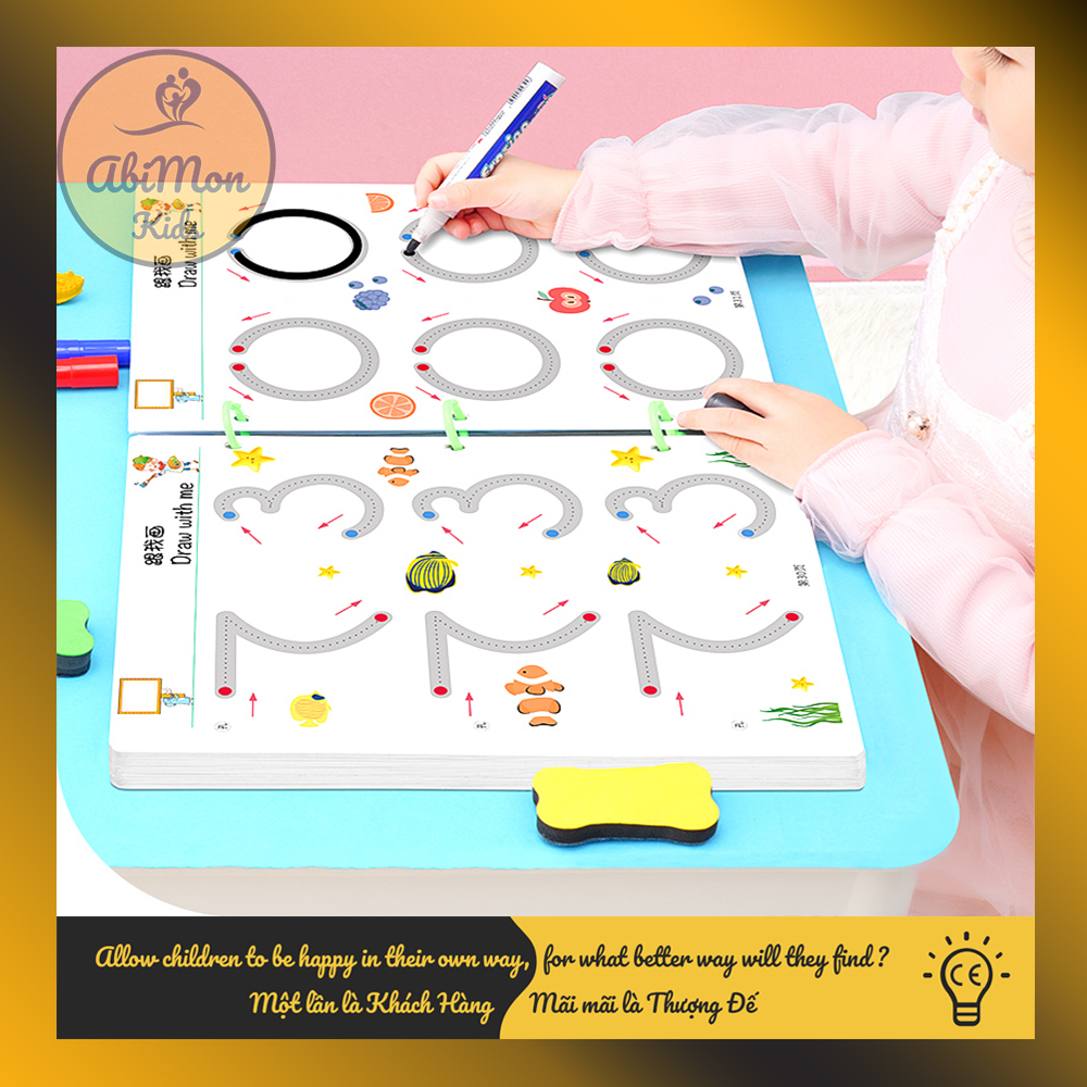 Đồ Chơi Tập Viết, Tập Tô Cho Bé (Dot To Dot - dùng nhiều lần) || Montessori cao cấp || Đồ chơi Gỗ - Giáo Dục - An toàn - Thông minh