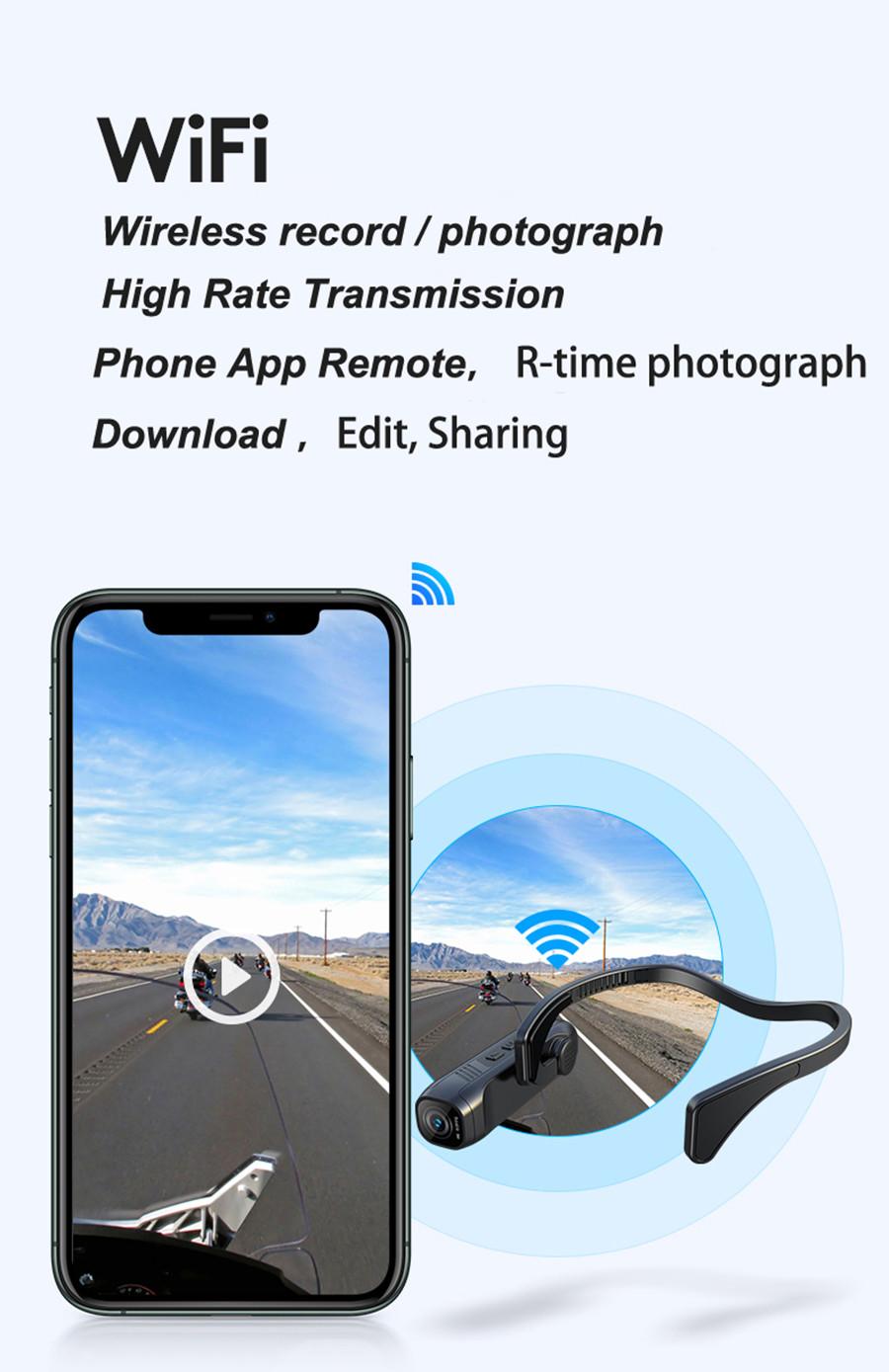 Camera hành động 4K 30fps đầu gắn đầu máy quay phim WiFi máy quay Webcam Điều khiển ứng dụng chống lắc cho Vlog Vlog