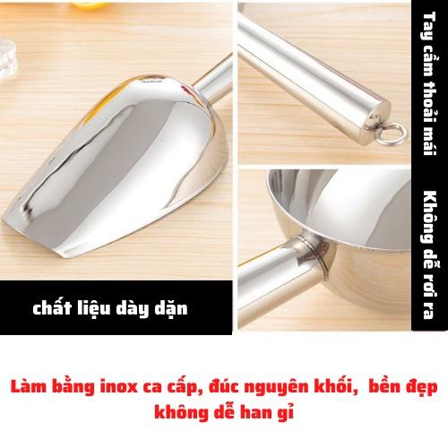 Muôi Inox xúc đá, dụng cụ múc đá,các loại hạt cà phê , bột,. muỗng đa năng chất liệu cao cấp không gỉ đa dạng kích thước