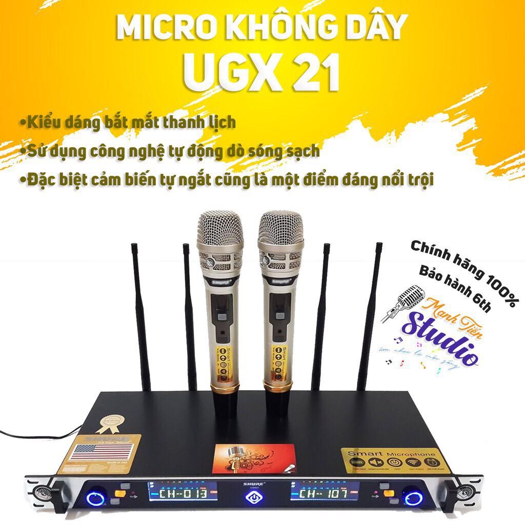 Micro không dây UGX21- hát karaoke gia đình, micro sân khấu chuyên nghiệp - âm thanh đỉnh cao