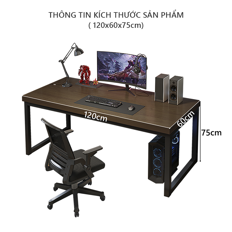 Bàn gaming cao cấp thiết kế hiện đại khung thép lớn mặt bàn dày 25mm thương hiệu IGA- GM66