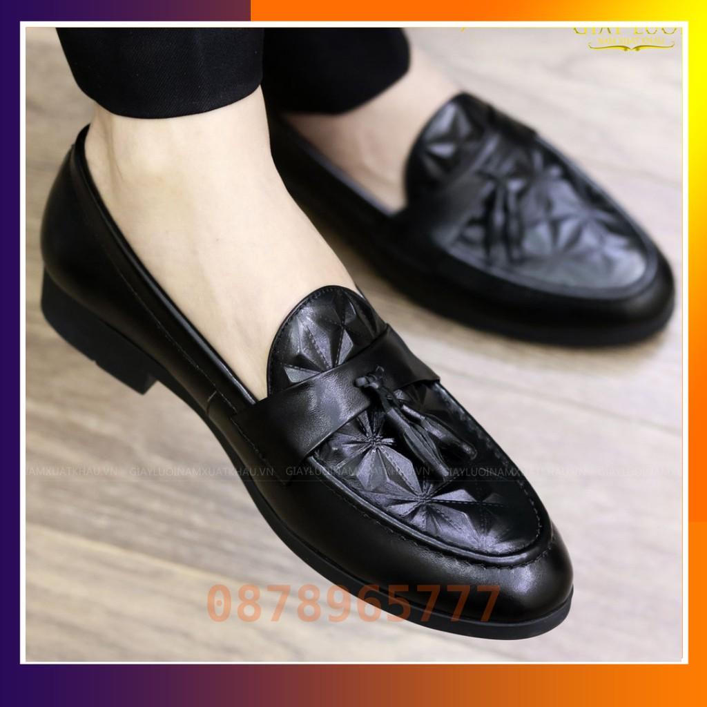 Giày Da Nam Công Sở Giá Rẻ Dập Vân 3D Thời Trang Mã G012 Có Chuông