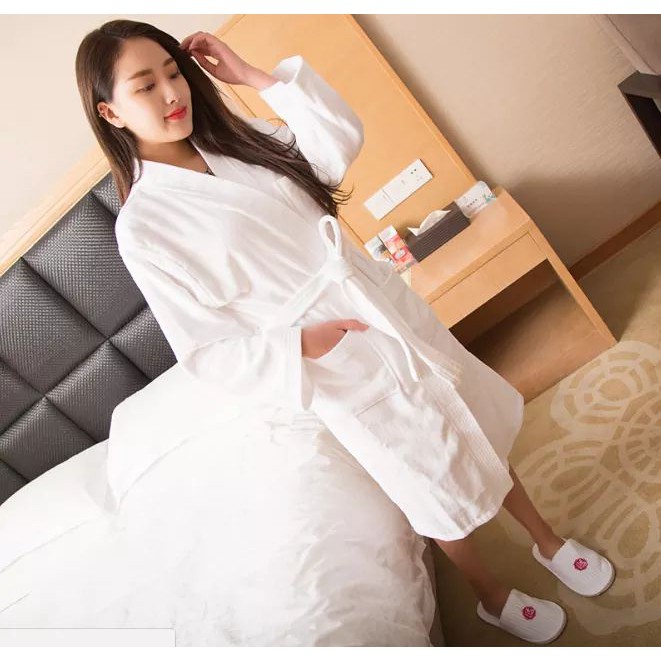 Áo choàng tắm Nam/Nữ Kimono dệt 100% Cotton nặng 900g