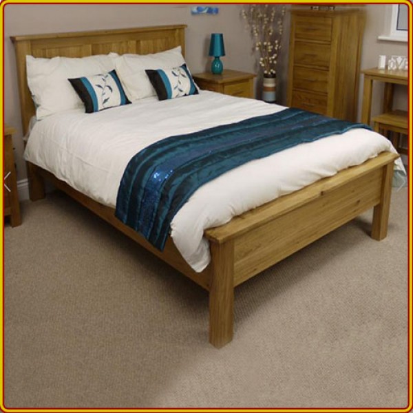 Giường ngủ châu âu Juno sofa gỗ sồi màu tự nhiên