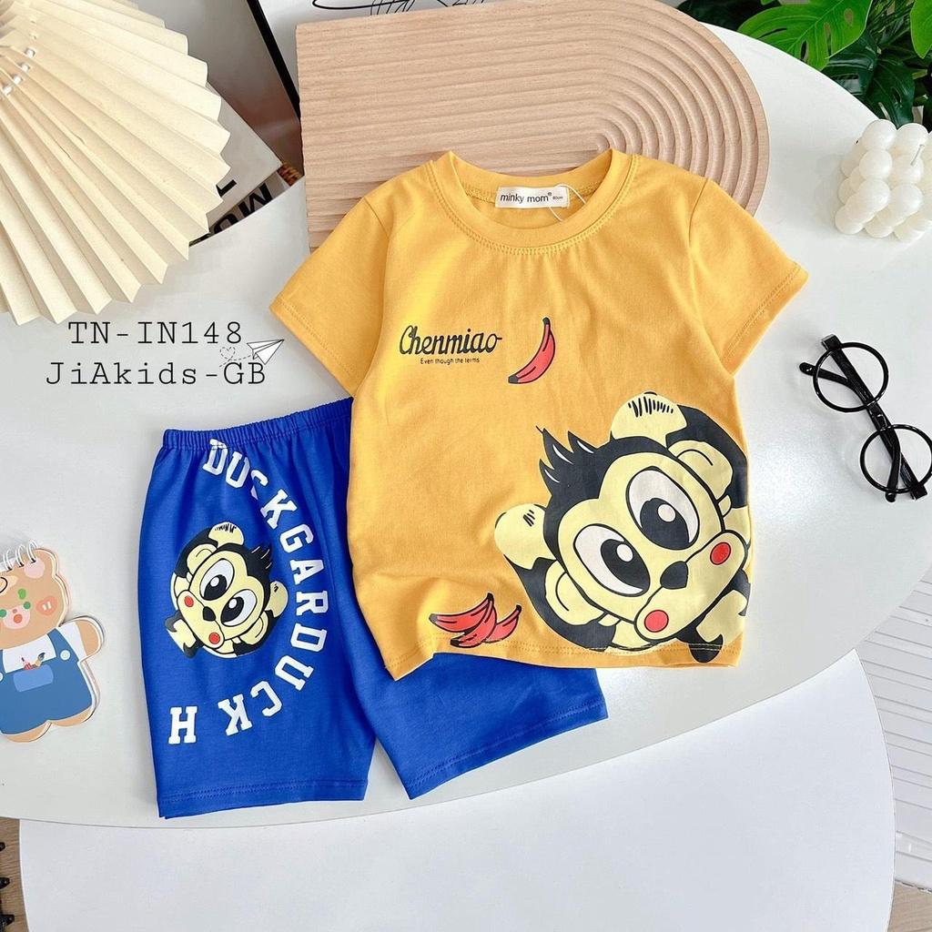 Đồ Bộ Bé Trai Bé Gái Tay ngắn Minky Mom, Quần áo trẻ em vải COTTON mềm mịn thoáng mát an toàn cho bé NN44