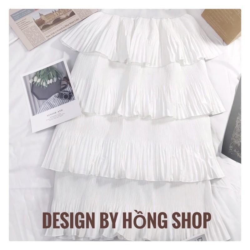 Chân váy 4 tầng nhún cao cấp dáng xòe