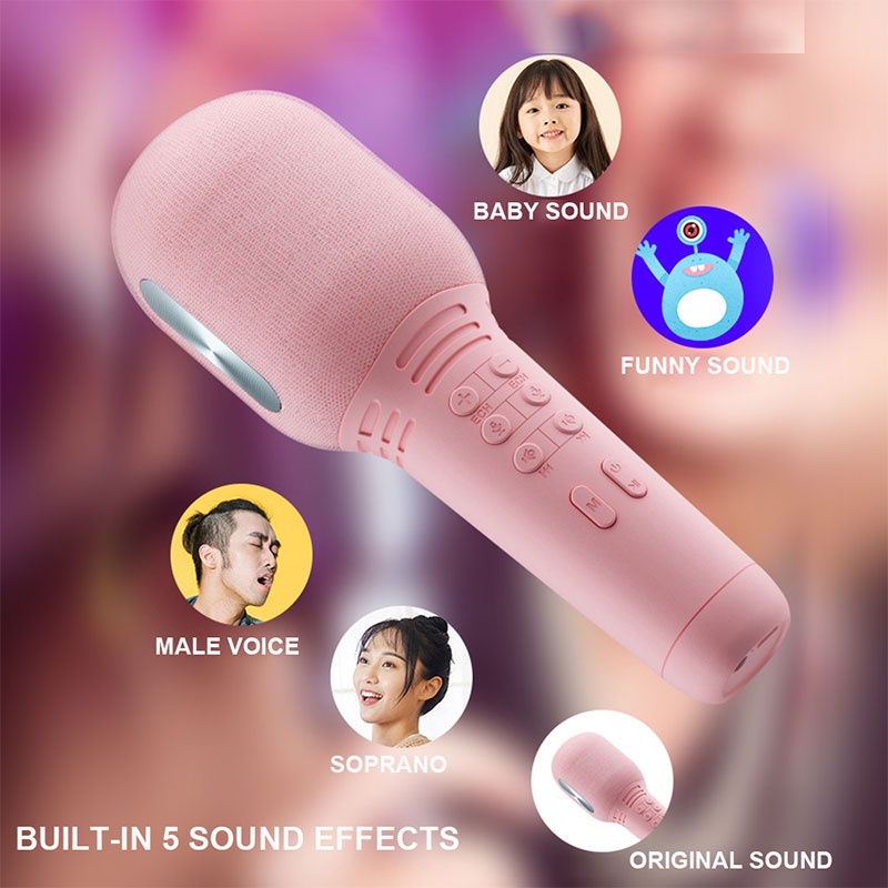 Micro karaoke Bluetooth kèm Loa Âm thanh cực đỉnh Hát Cực Hay nhập khẩu cao Cấp Cắm thẻ nhớ 3 trong 1- Hàng chính hãng