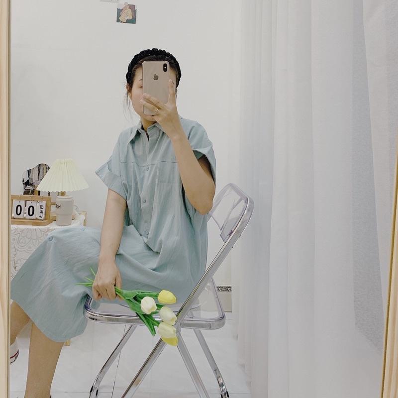Váy sơ mi xắn tay
