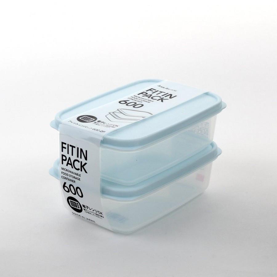 Set 2 hộp nhựa đựng thực phẩm Fitin Pack 600ml nắp dẻo NỘI ĐỊA NHẬT BẢN
