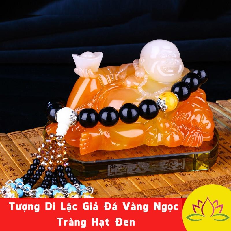 Set Tượng Phật Di Lặc Trang Trí Taplo Ô Tô Màu Vàng Ngọc Kèm Chuỗi Hạt Và Nước Hoa - Để Bàn Làm Việc Văn Phòng