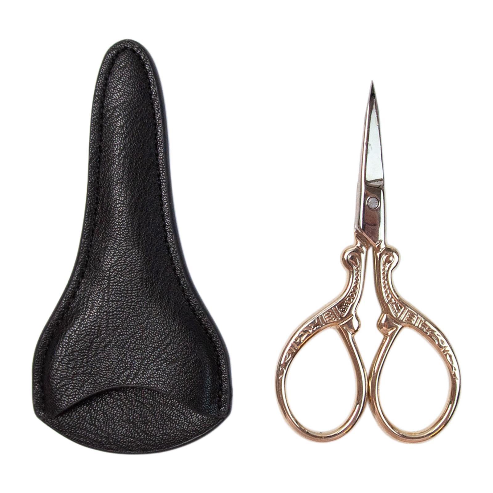 Embroidery Scissors with PU Leather Cover for Quilting Crafts Needlework