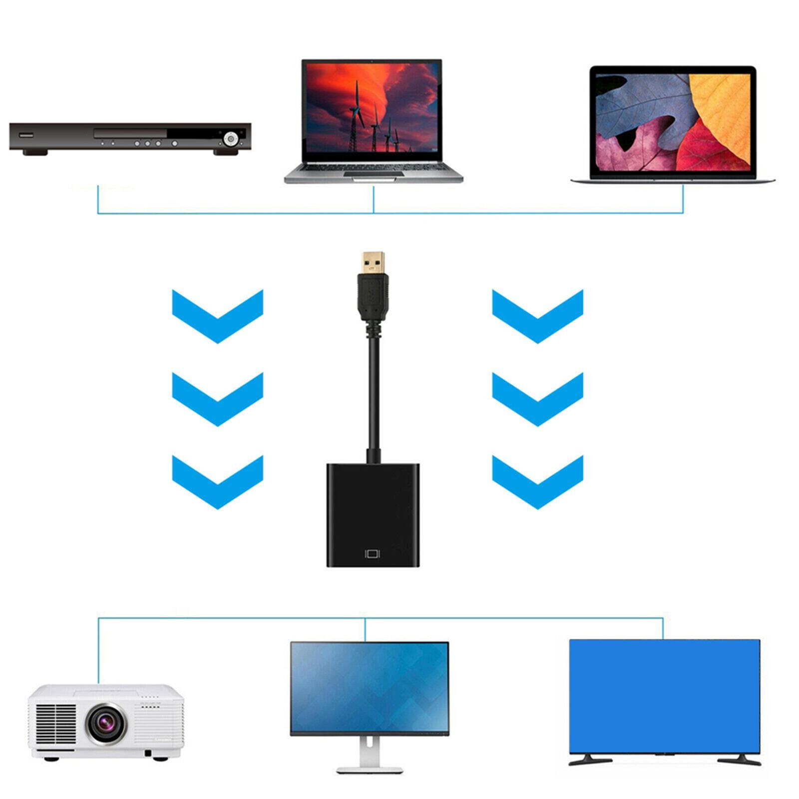 1080P 60Hz USB 3.0 to Audio Video Adapter Video Output for Laptop