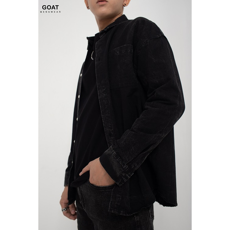 Áo Sơ Mi Nam Có Túi In Chữ GOAT MENSWEAR