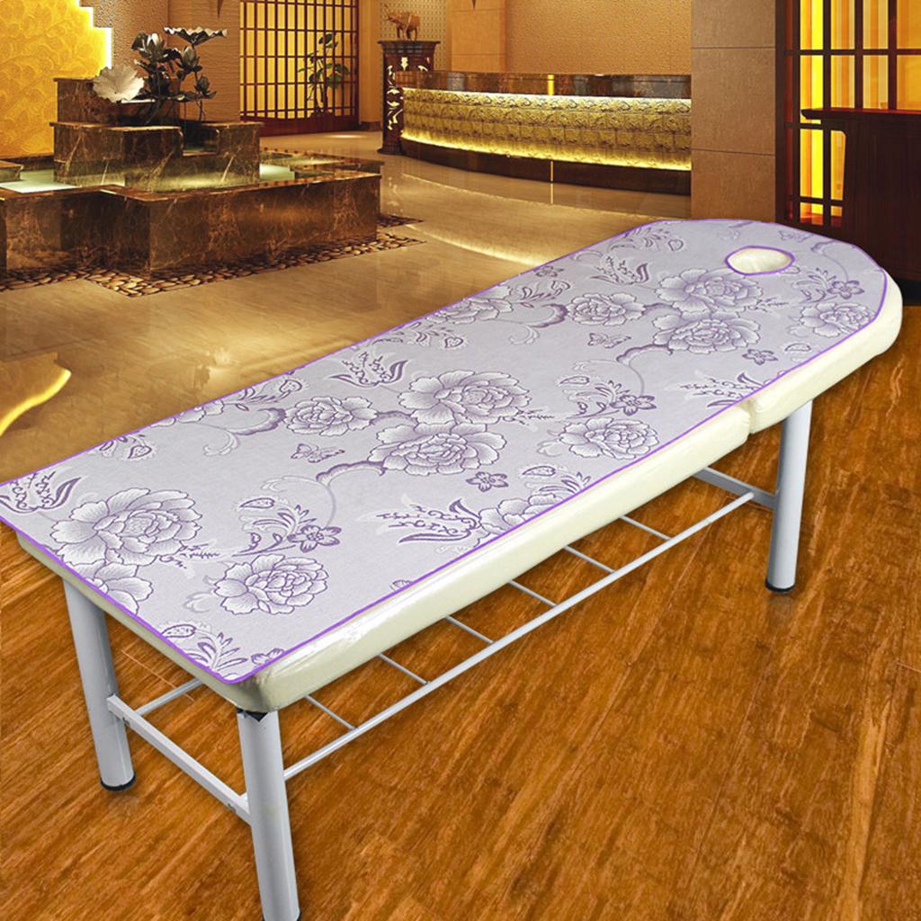 Soft Silk Beauty SPA Massage Treatment Table Cover Bed Sheet Peony-Golden