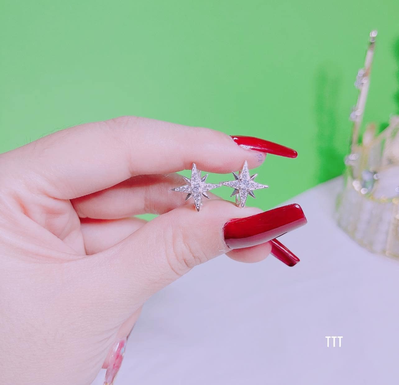 Bông tai bạc khoá bập thời trang chất liệu bạc s925 MS065b