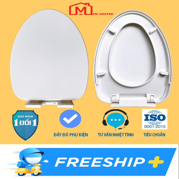 Nắp Bồn Cầu Rơi Êm Hùng Anh HA07 Cho Bồn Cầu Liền Khối Viglacera,Caesar,Long Hầu,Hảo Cảnh,Inax,...
