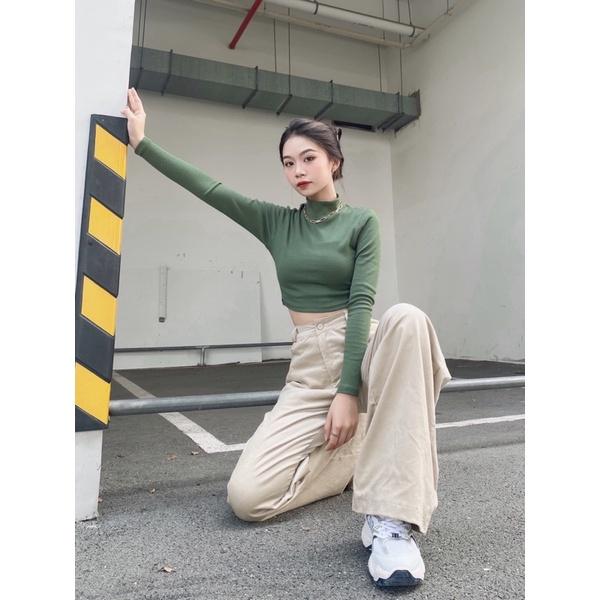 Áo croptop cổ lọ ôm tay dài Grace Long Sleeves Top