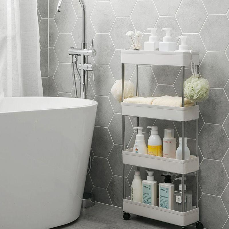 Kệ Đựng Đồ Đa Năng 4 Tầng Khung Inox Có Bánh Xe Chuyên Dụng