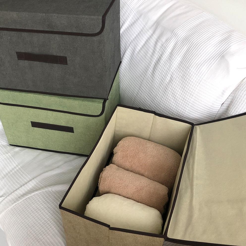 Hộp Vải Đựng Đồ Có Nắp Đậy Khung Cứng, Combo 2 Hộp Đựng Quần Áo, Đồ Lót, Đồ Chơi - MTDDT