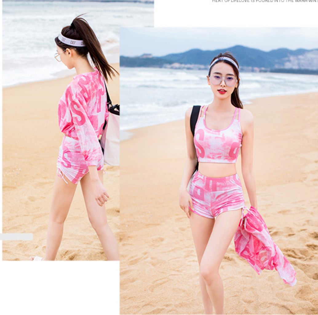 Bộ đồ bơi bikini nữ 2 mảnh kín đáo đi tắm biển, đi tập yoga, đi tập gym tay dài - B.43