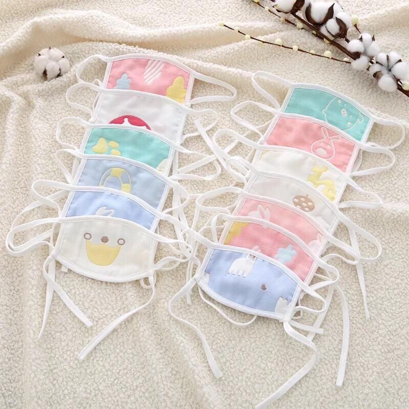Set 5 chiếc khăn xô bịt mặt 4 lớp chống bụi cho bé